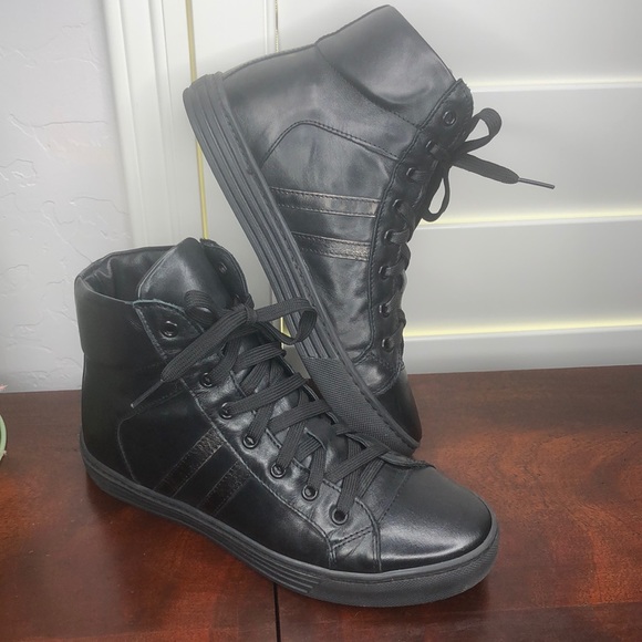 italian leather high top sneakers